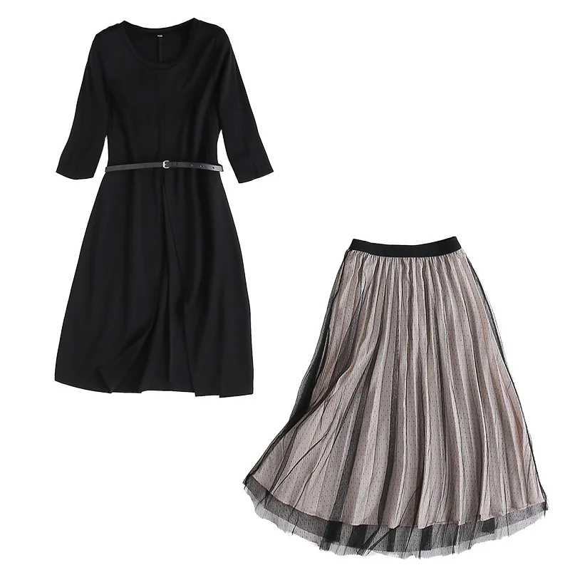 2018 Лидер продаж полиэстер короткий круглый вырез до середины икры T906025 Ранняя