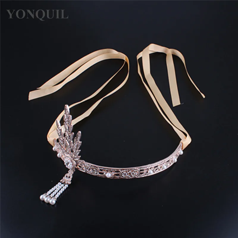 Artistic Great Bridal Jewelry Hair Accessories Crystals Pearl Headband Wedding Tiaras And Crowns Girls Headwear |