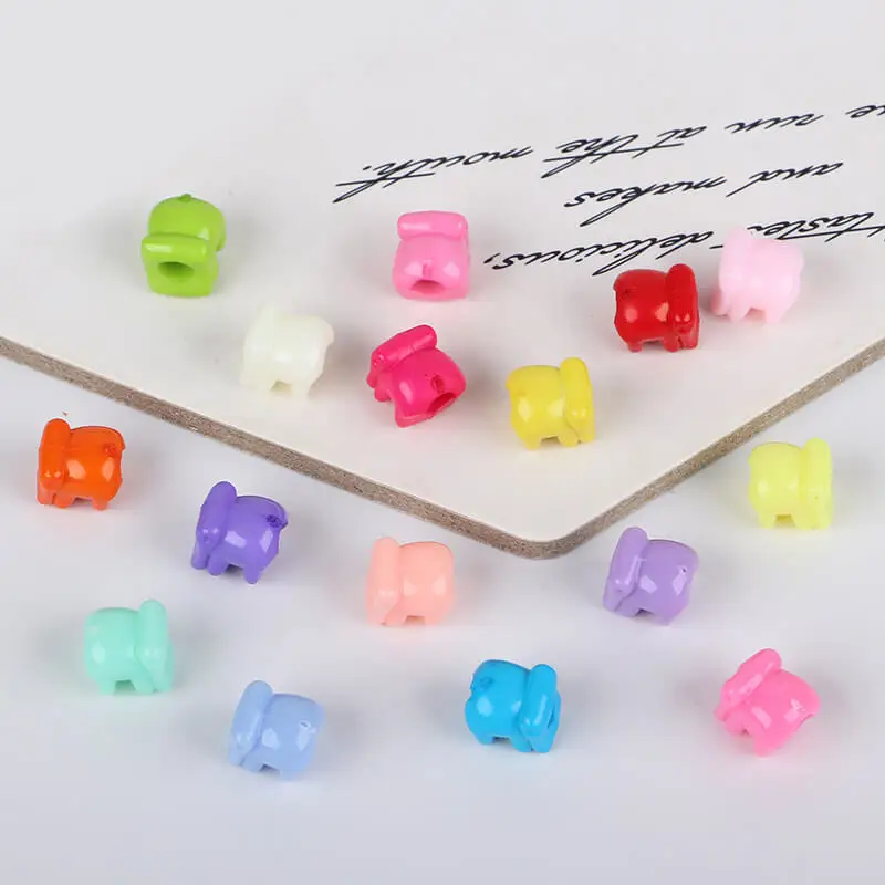 

Acrylic Cute Kids DIY Elephant Big Beads Through Hole Small Fresh Accessory DIY Jewelry Making Beads Hand-Made Materials