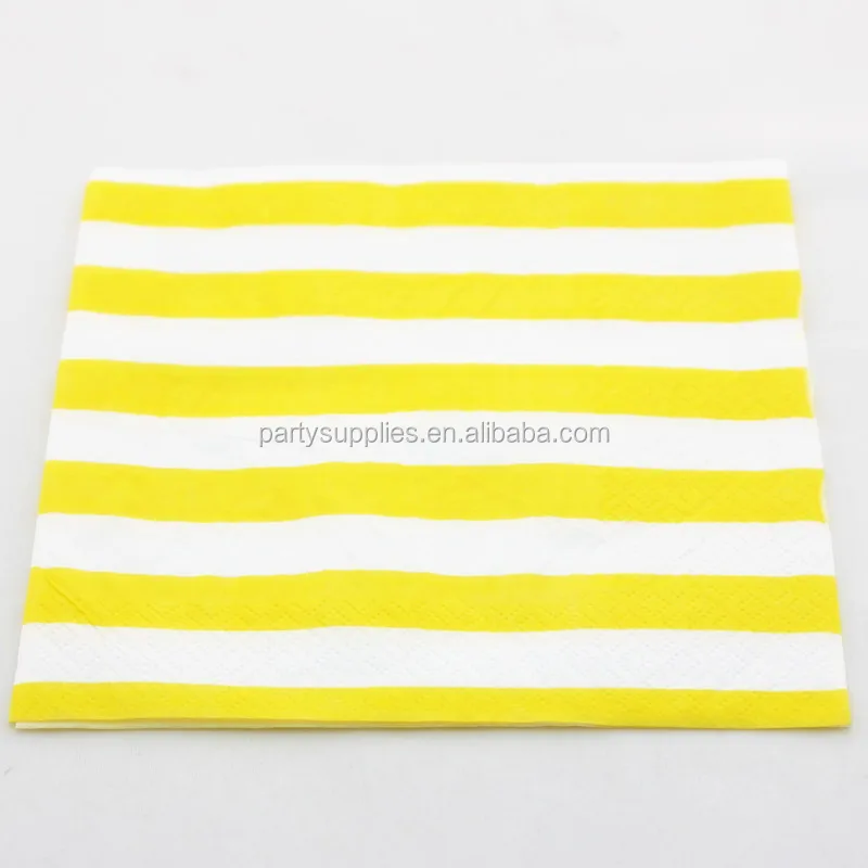 

Free Shipping 1000PCS Yellow Paper Napkin Colorful Chevron Polka Dot Striped Party Paper Napkins