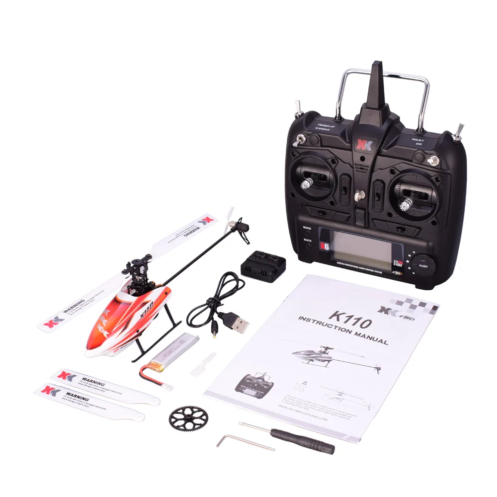 Wltoys XK K110 6CH 3D 6G система дистанционного управления игрушка бесщеточный мотор RC вертолет с передатчиком совместим с FUTABA S-FHSS - Цвет: RTF with remote