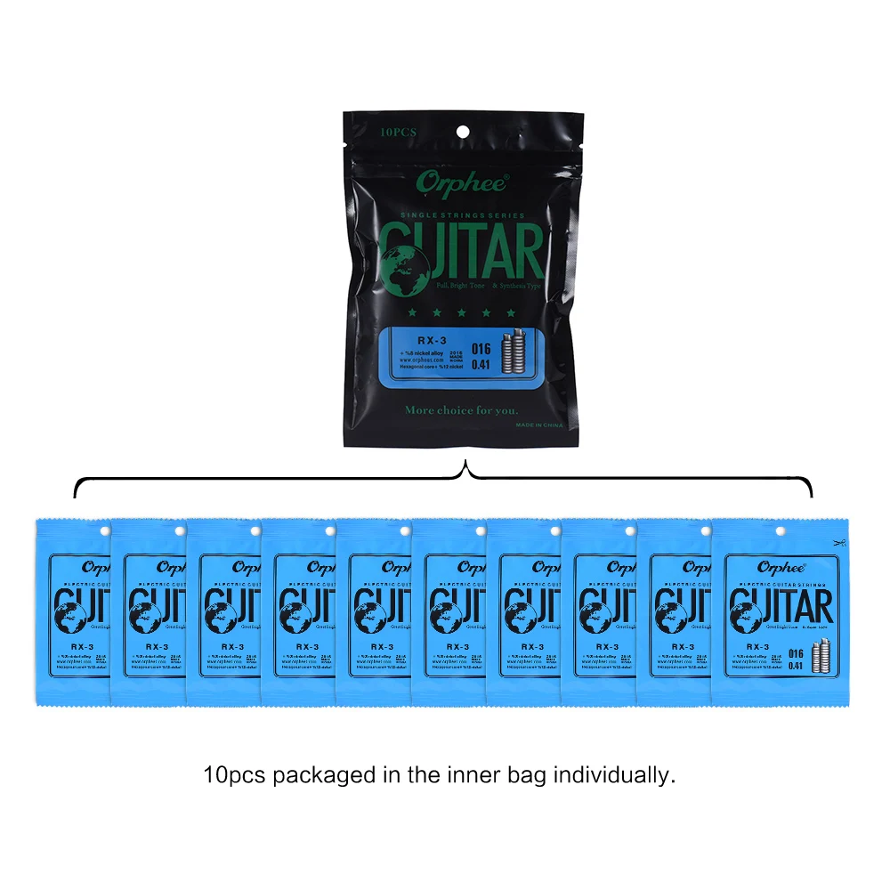 Orphee RX 1 один Сменные Струны для Электрогитары 1st E стринг (.009) 10 шт в комплекте