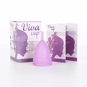 1pcs box purple Горячая 1 шт силиконовая чашка медицинский сорт силиконовая менструальная чашка для женщин женственный гигин продукт забота о здоровье менструальная чашка anner - Цвет: 1pcs box purple