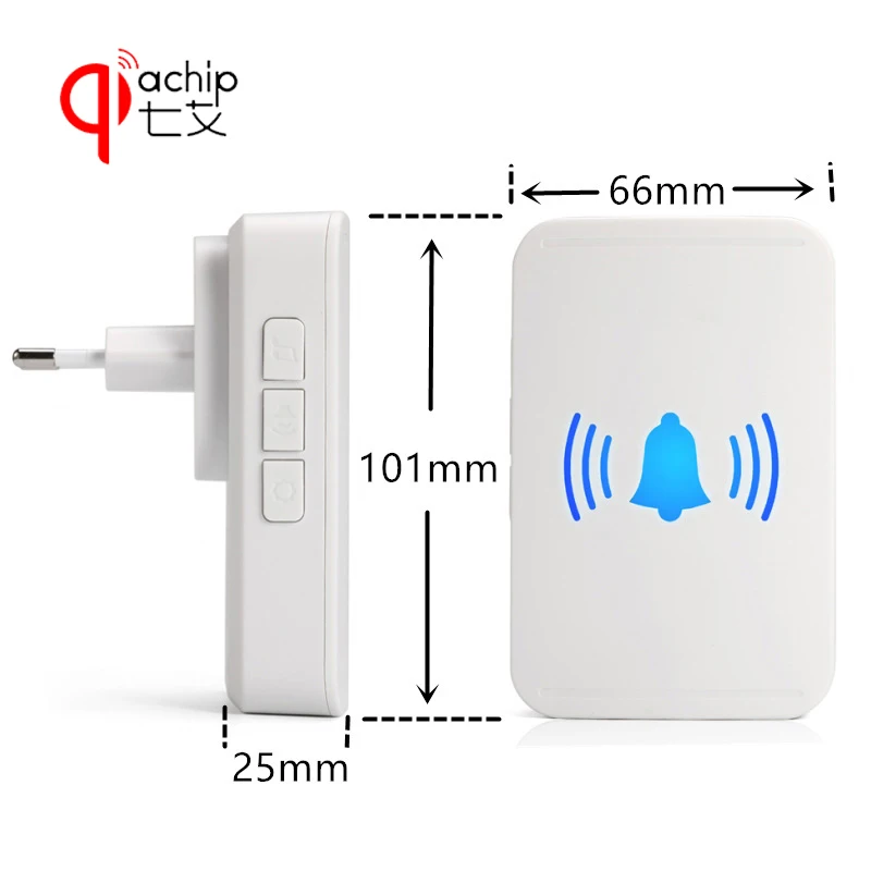 Self-powered Wireless Doorbells EU Plug No battery Waterproof 38 Musical Tones 150m Range remote control Smart Electronics | Электроника