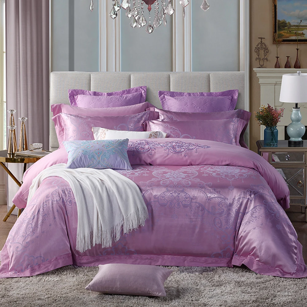 Papa& Mima жаккардовое Постельное белье queen King size, комплекты постельного белья из шелка и хлопка, стеганое постельное белье, наволочки, набор пододеяльников