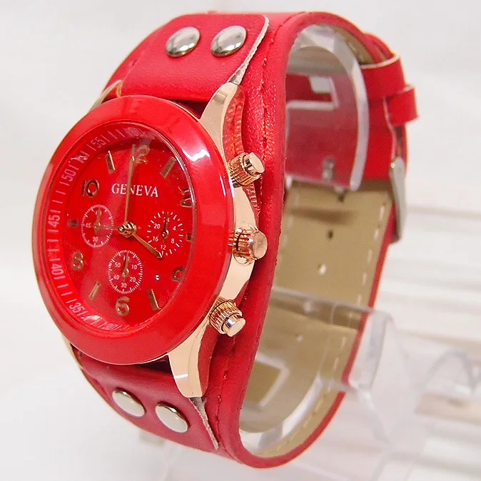 

Hot Sales Geneva Leather Watch Women Ladies Casual Dress Quartz Wristwatches Relogio Feminino GO041