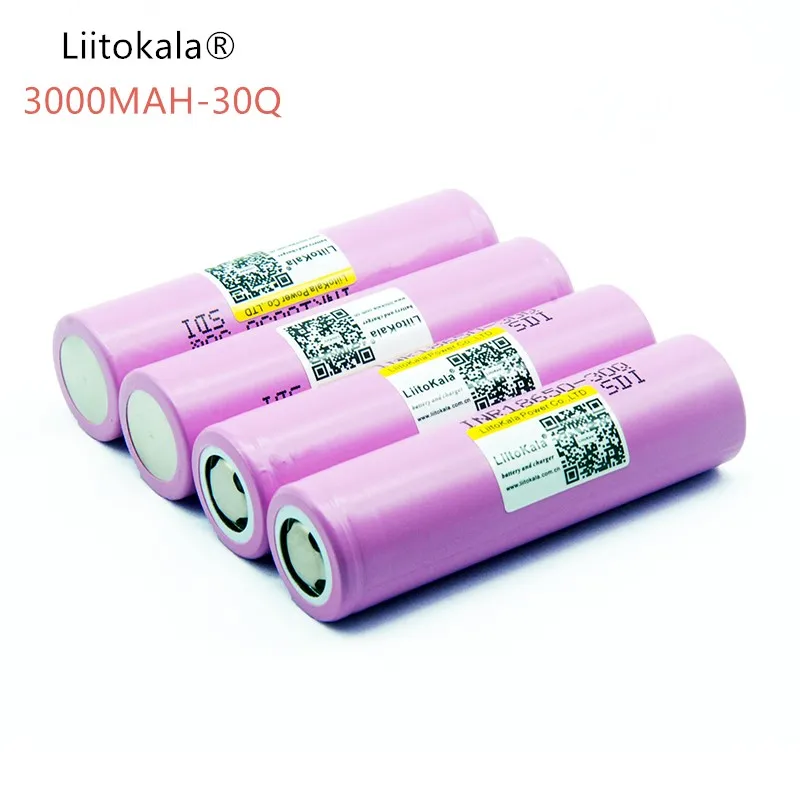 Литий-ионные аккумуляторы liitokala 100% Оригинальные для inr 18650 30q 3 7 в 3000 мАч 4 шт. |