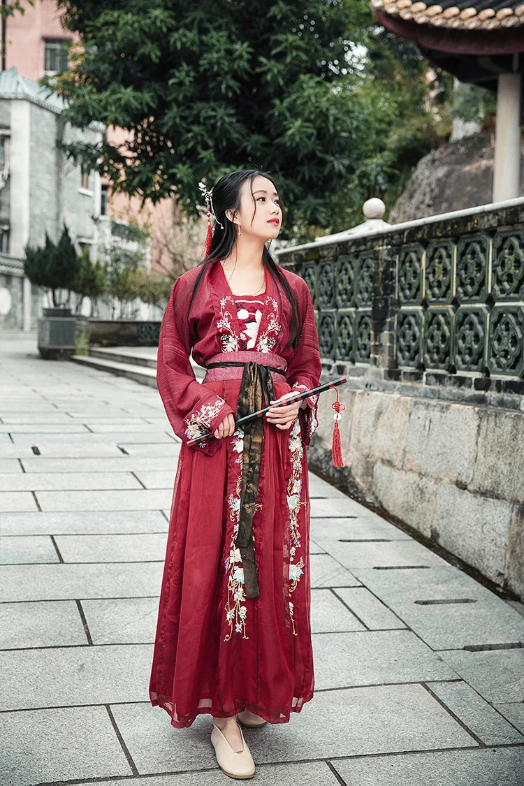 Иллюзорная мечта и море-Красивая Женская Hanfu Hanayome в китайском традиционном стиле винтажное пышное платье комплект из 4 предметов