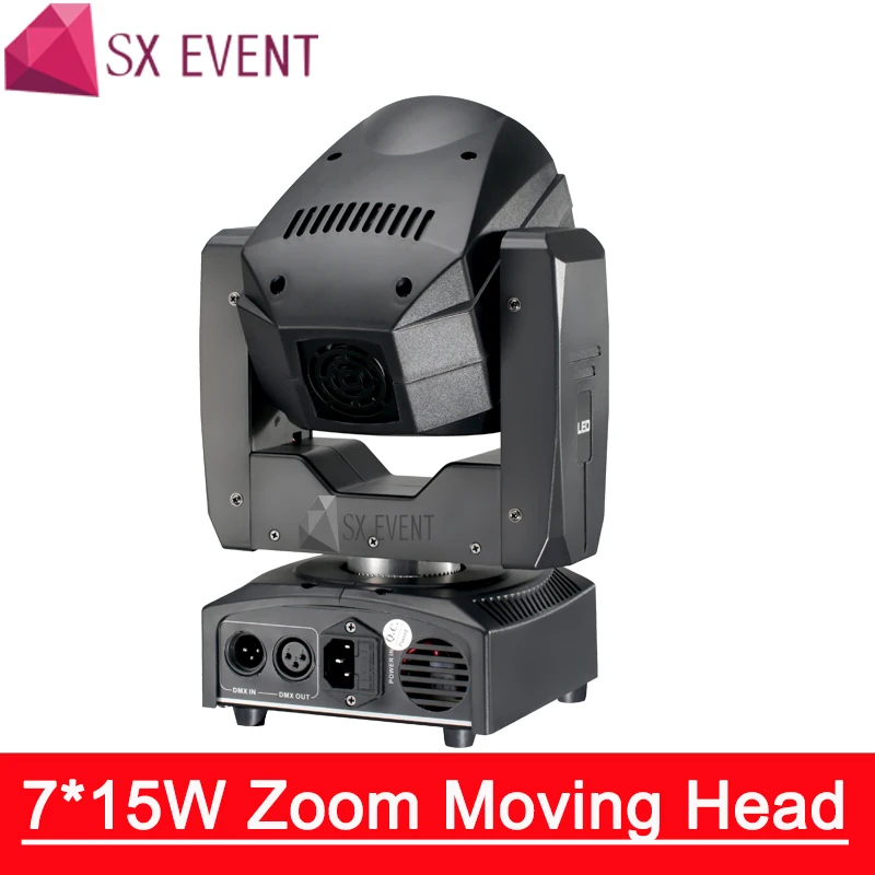 7*15 Вт zoom Подвижная головка профессиональное освещение dmx dj светодиодная Zoom 16 DMX