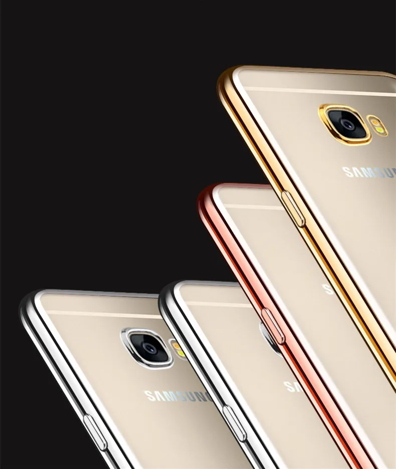 Ультратонкий Мягкий силиконовый чехол с гальваническим покрытием для Samsung Galaxy C5