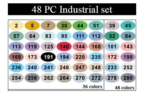 48 Industrial set Finecolour EF100 240 цветов на спиртовой основе чернила на двойной основе Профессиональный эскиз искусство маркеры с сумкой - Цвет: 48 Industrial set
