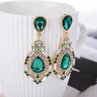 fashion jewelry sparkling earrings crystal big earrings for women greenbluerose a037g