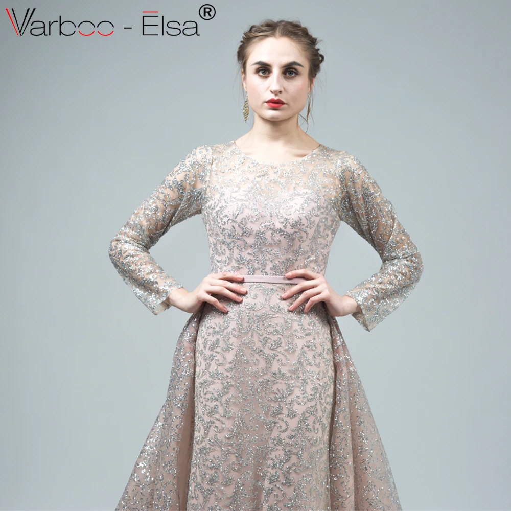 VARBOO_ELSA Vestido de Festa Longo черное блестящее вечернее платье с длинным шлейфом русалки Robe
