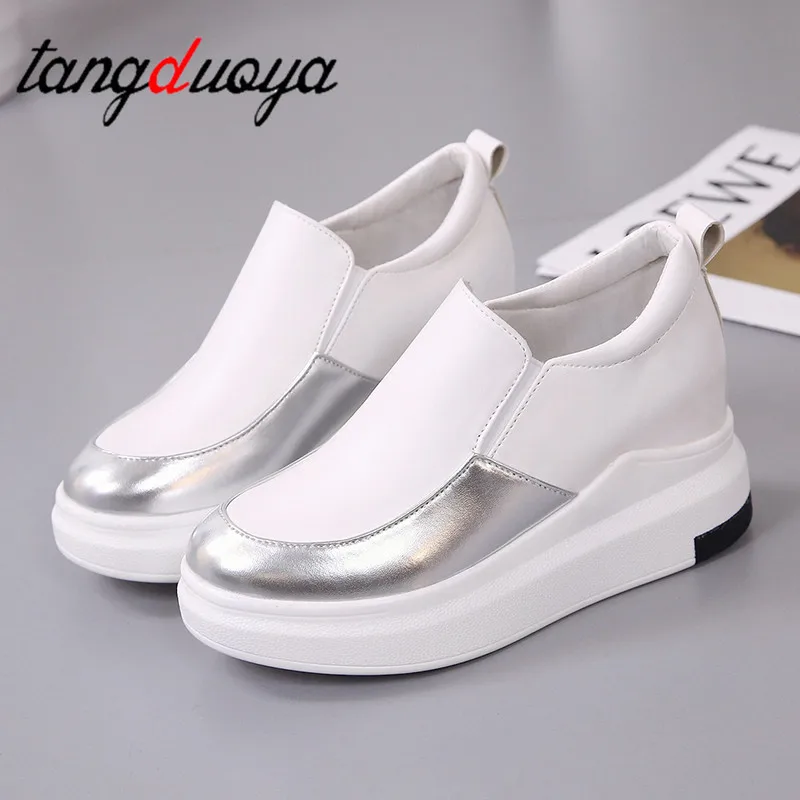 Женские туфли на платформе Повседневные Дышащие без застежки увеличивающие рост