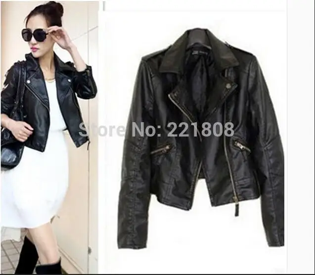2018 осенне-Весенняя женская одежда короткая модная кожаная куртка женское