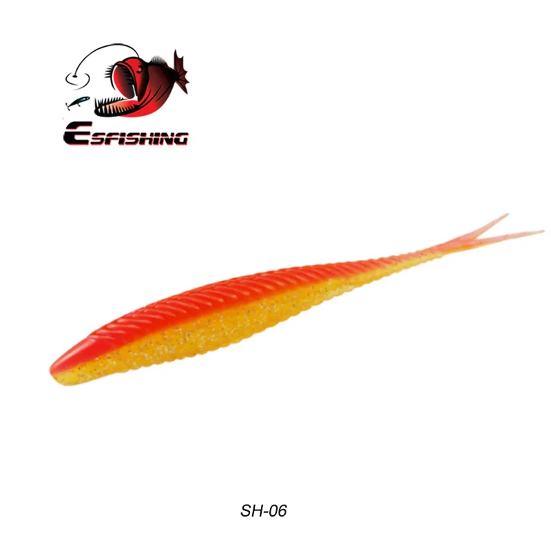 SH06 Esfishing, приманка для рыбалки, Черный Гольян, броня, Shad 120 мм, 6 шт., мягкие приманки для ловли щуки, форели, кренкбейт для ловли карпа, медленный джиг - Цвет: SH06