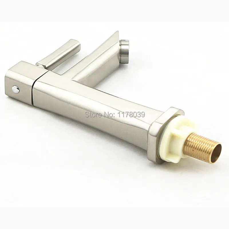 Смеситель для раковины из нержавеющей стали 304 кран с одним отверстием смеситель ванной комнаты одной