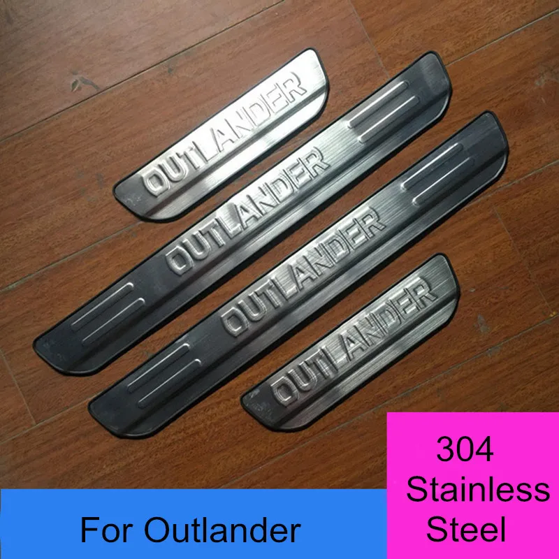 Нержавеющая сталь порога Защитные педали Накладка гвардии Чехлы для Mitsubishi Outlander