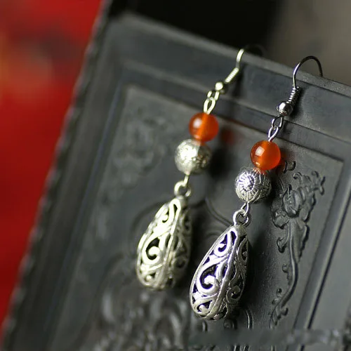 Винтажные серьги подвески ручной работы из камня новые ювелирные украшения