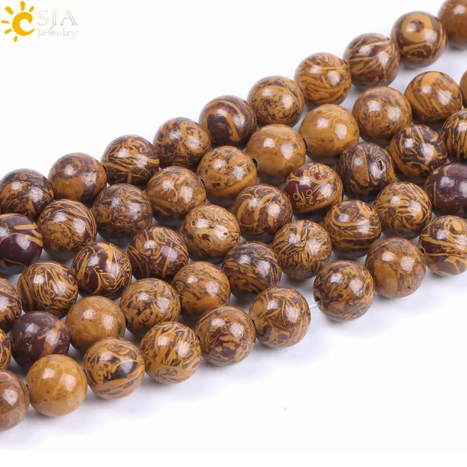 CSJA натуральные камни свободные бусины золотые шелковые нефриты стандартные