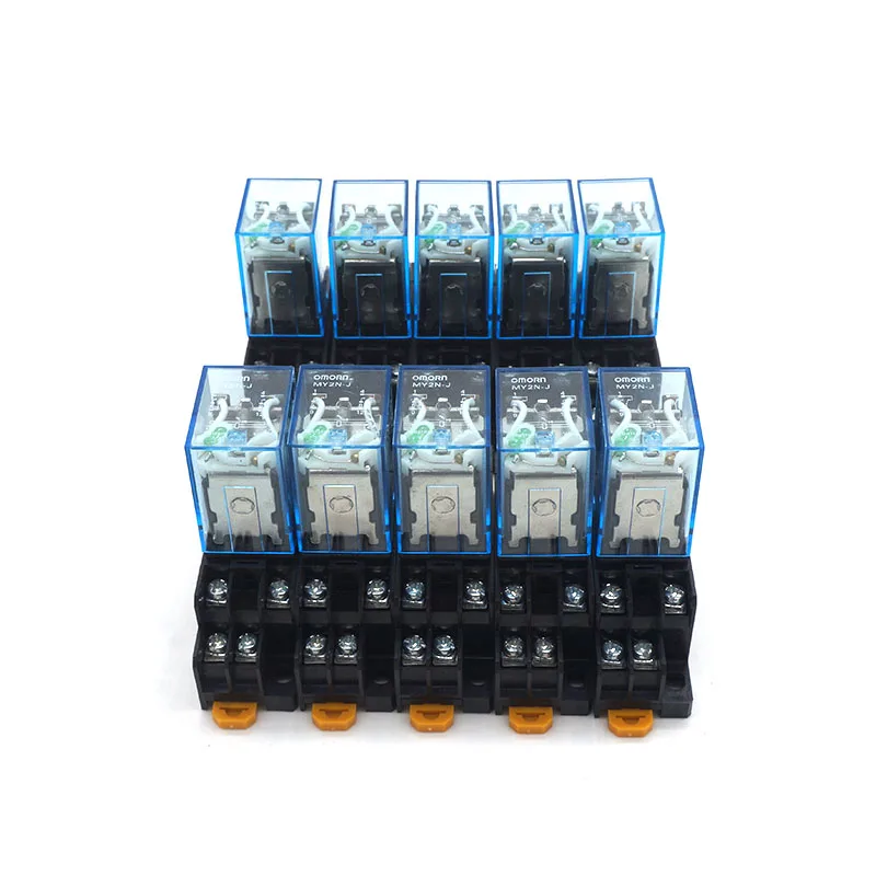 10 шт. реле MY2NJ DC12V 24 В AC110V 220 в маленькое 5A 8PIN катушка DPDT с гнездом|relay 5a|relay my2njsmall relay |