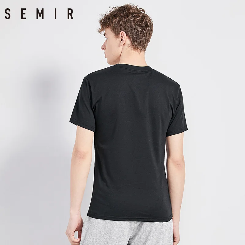 SEMIR футболка с коротким рукавом мужская одежда 2018 летний топ новый круглый