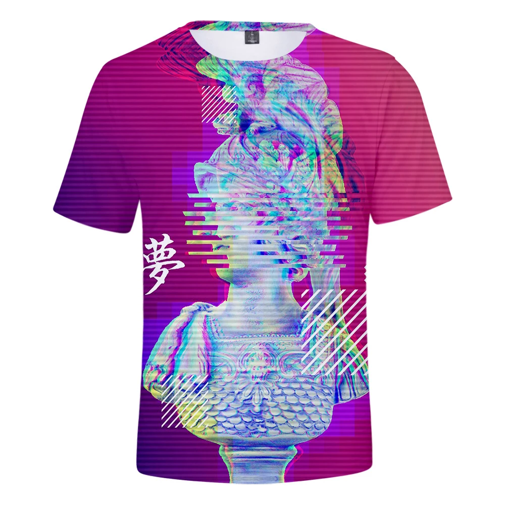 Мужская футболка Aikooki модная с принтом Vaporwave уличная высокого качества|Мужские