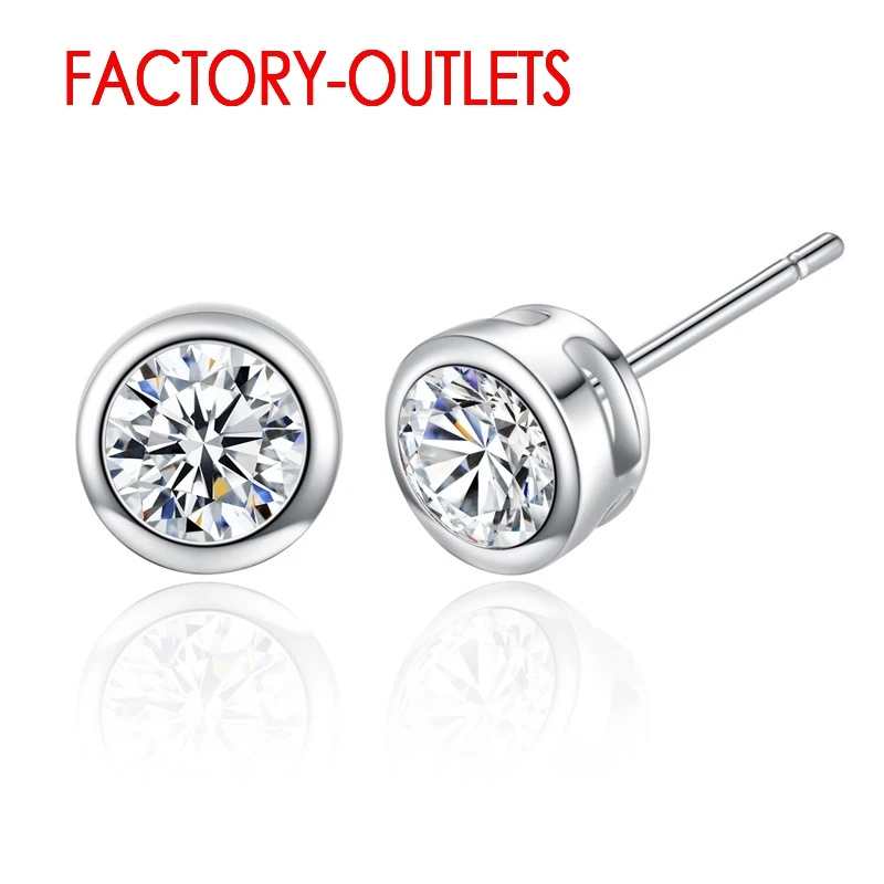 

Big Promotion Colorful Stones Korean Fashion Jewelry 925 Sterling Silver Stud Earrings CZ Cubic Zircon Earrings For Women/Girls