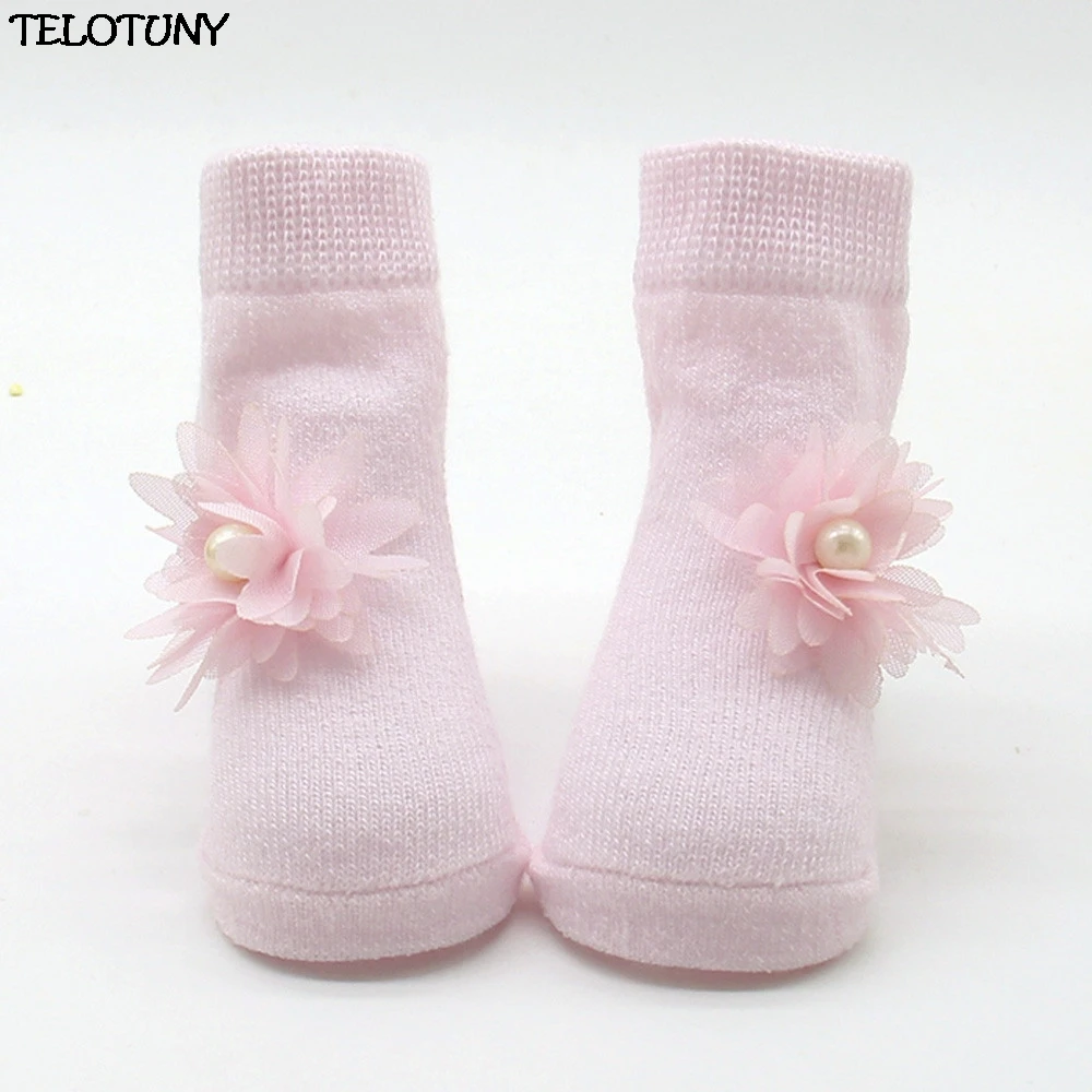 2017 модные удобные хлопковые носки с цветочным принтом для маленьких девочек