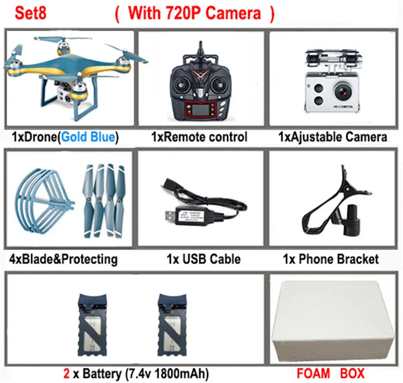 K10 gps 5G Wifi FPV RC Дрон с регулируемой камерой 720 P/1080 P 25 минут время полета низкая мощность возврат вертолет RC Квадрокоптер игрушки - Цвет: Set8