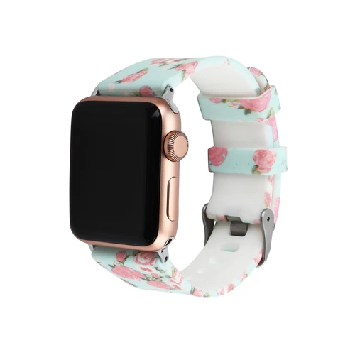 A Спортивный ремешок для Apple Watch 42 мм 38 мм Iwatch series 3 2 1 силиконовый браслет печать ремешок для часов+ металлическая пряжка - Цвет ремешка: A