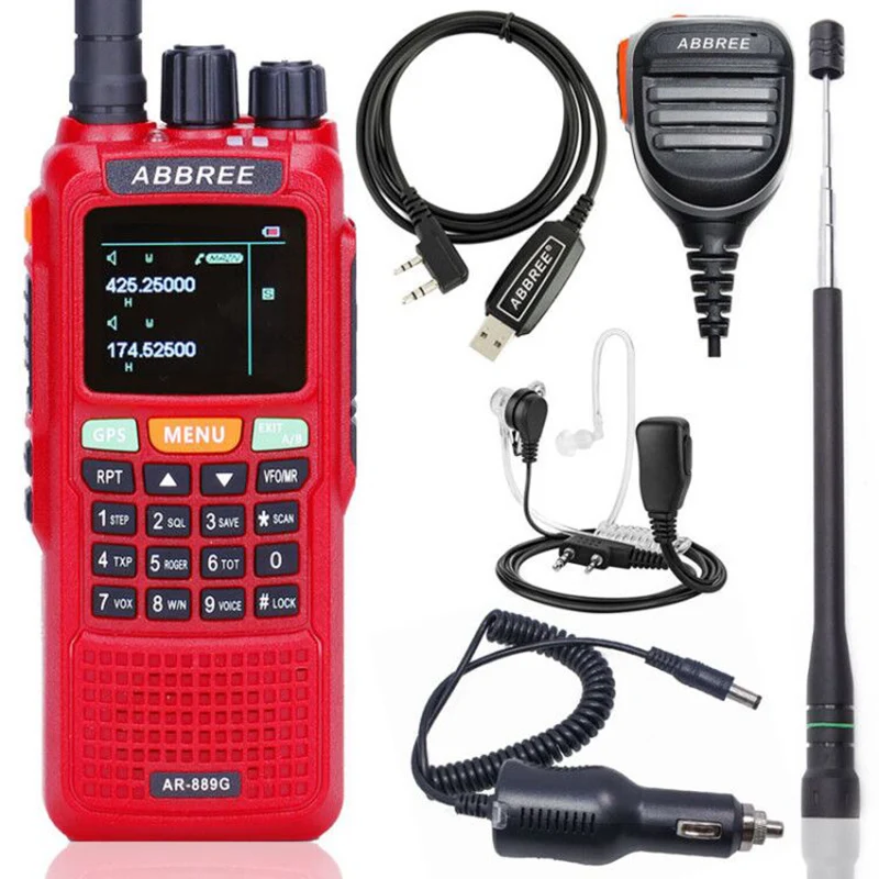 Abbree AR 889G рация с GPS SOS 10 Вт 999CH Ночная подсветка дуплексный Ретранслятор Dual Cross Band