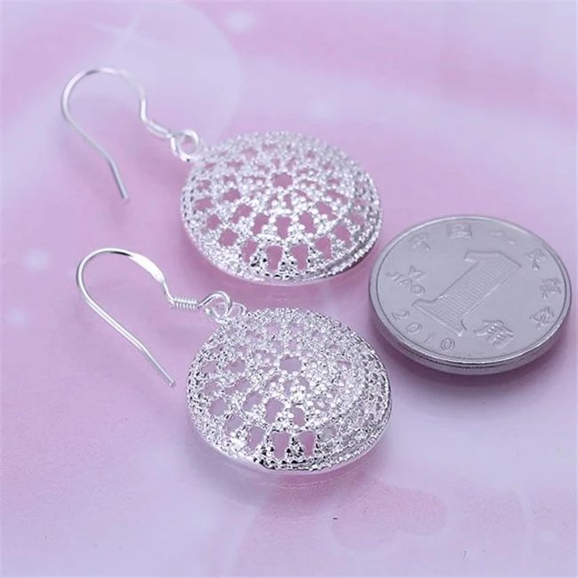 Promotion! Jewellery Silver Plated Wholesale Free Shipping Earrings for woman Fashion Jewelry Round bag KN-E112 | Украшения и
