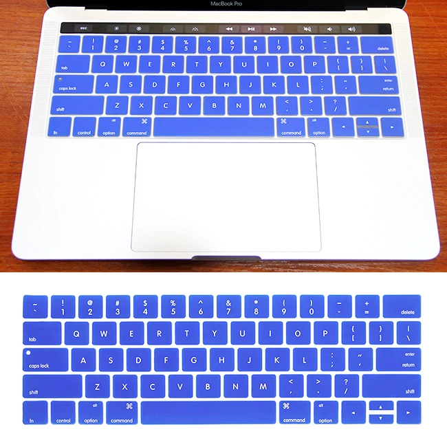Royal Blue Американская раскладка силиконовая клавиатура для ноутбука Обложка для нового Macbook Pro retina 13 ''A1708 версия без сенсорной панели Mac 12 дюймов A1534 - Цвет: Royal Blue