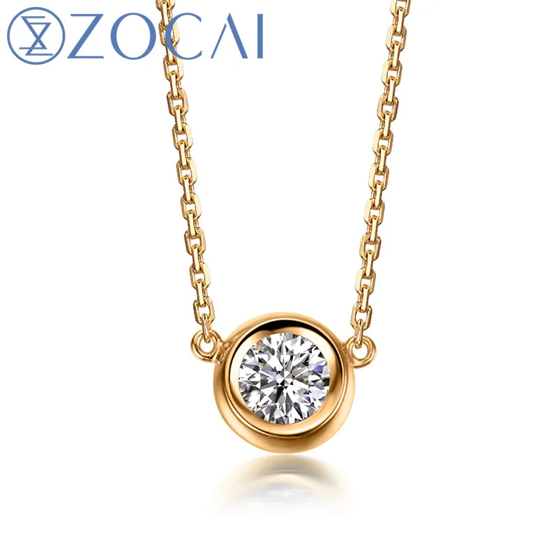 

2015 новое поступление ZOCAI 18 К золото 0.15 СТ круглый бриллиантовое колье круглой формы 18 К розового золота / белый / желтое золото доступны
