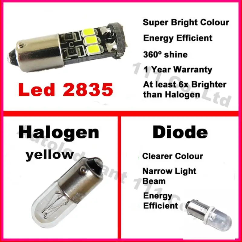 WLJH 4x Canbus Led BA9S T4W LED для Samsung Chip 2835 SMD H6W 12V лампа авто лампы Внутренние индикаторы