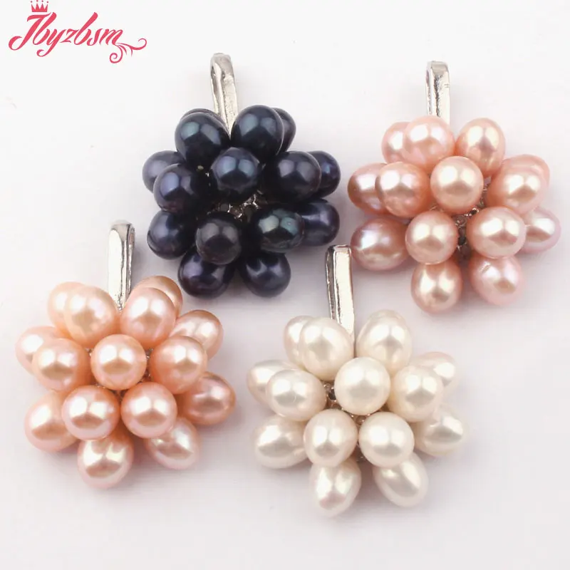 Природный Овальный пресноводный жемчуг 6x7 мм Белый цинковый сплав модные женские