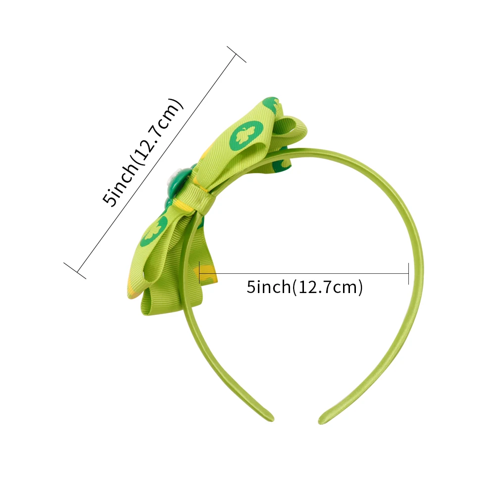 Hair Accessories Green Bow Bands St patrick's day Headband For Girls Shamrock Head Hoop Handmade Festival Headwear | Аксессуары для
