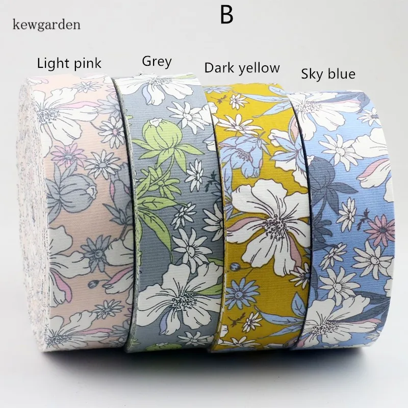 Kewgarden 25 мм 1 &quotЦветы Хлопок Кролик многослойные тканевые ленты цветочный