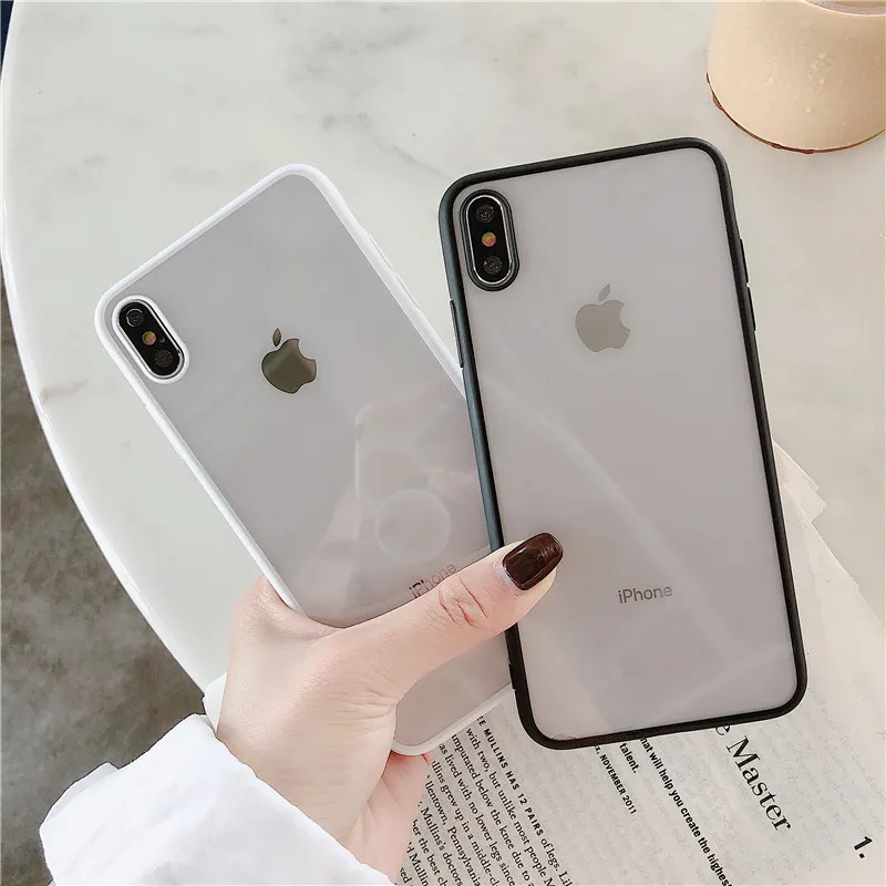 Модная красочная прозрачная ударная рама чехол для iPhone X XS XR XS Max 8 7 6 6S Plus мягкая защитная задняя крышка из ТПУ