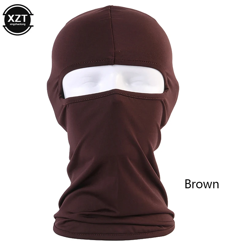 Brown Уличный спортивный мотоциклетный маска для лица Зимний теплый для катания на лыжах Сноуборд ветер Кепка полиция Велоспорт Балаклавы маска для лица и шеи тактическая маска - Цвет: Brown