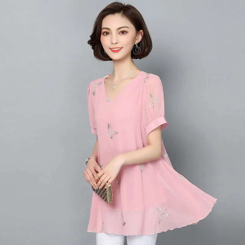 TEAEGG женские блузки и топы Chemisier Femme шифоновые рубашки Blusa Mujer плюс размер 4XL 5XL 6XL