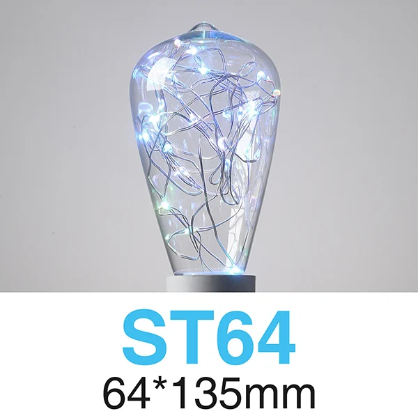 ST64-RGB E27 Светодиодный светильник накаливания 40 Вт 1,8 Вт RGB теплый белый ac220в лампа Эдисона праздничное Рождественское украшение лампада DIY для гостиной - Цвет: ST64-RGB