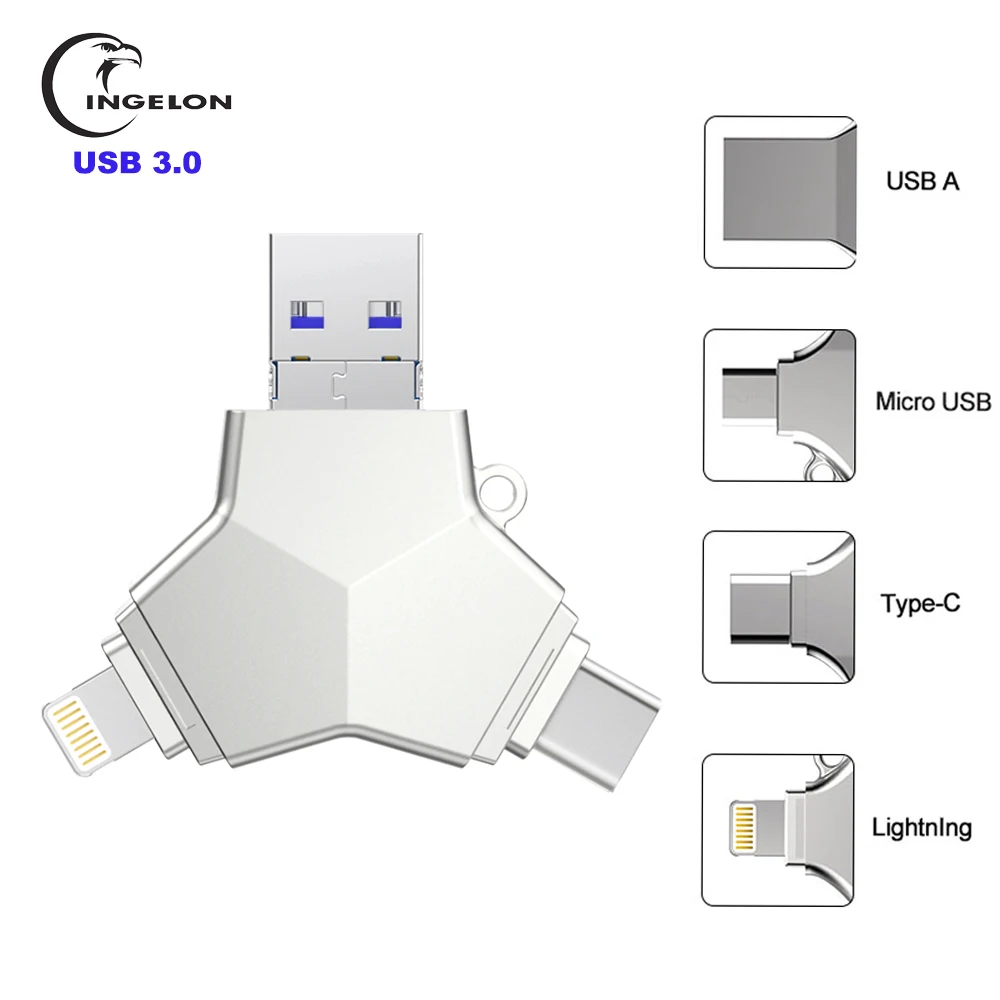 Флешка Ingelon Usb 3 0 32 ГБ 64 128 usb otg c micro Android Y стиль зашифрованный флеш накопитель для