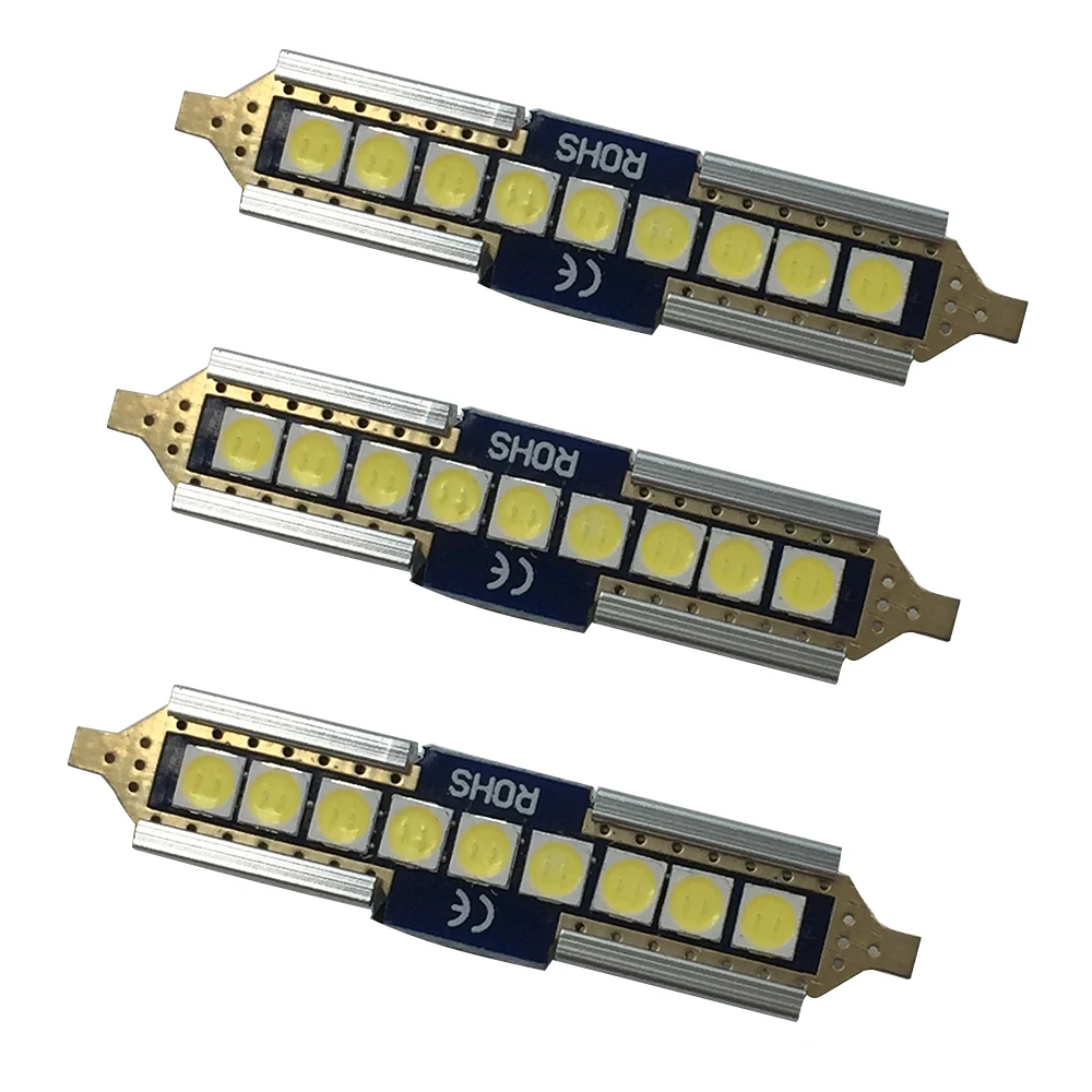 YSY 10 шт. Гирлянда для автомобиля 31 мм Светодиодная лампа белая 3030 SMD c5w 36 39 42