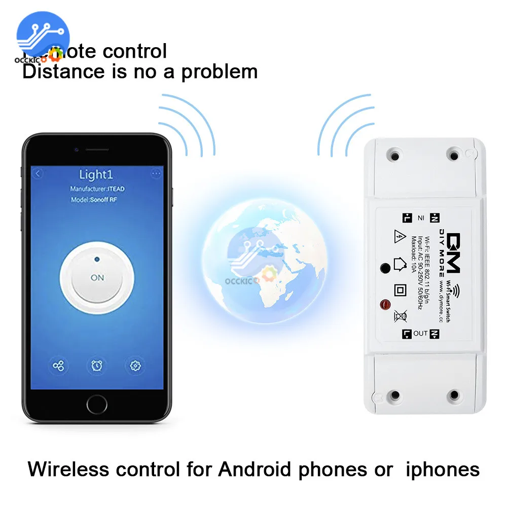 Sonoff DM AC 90 V-250 V умный пульт дистанционного управления Wifi переключатель Diy таймер беспроводной прерыватель смарт WiFi розетка Смарт для Google Home