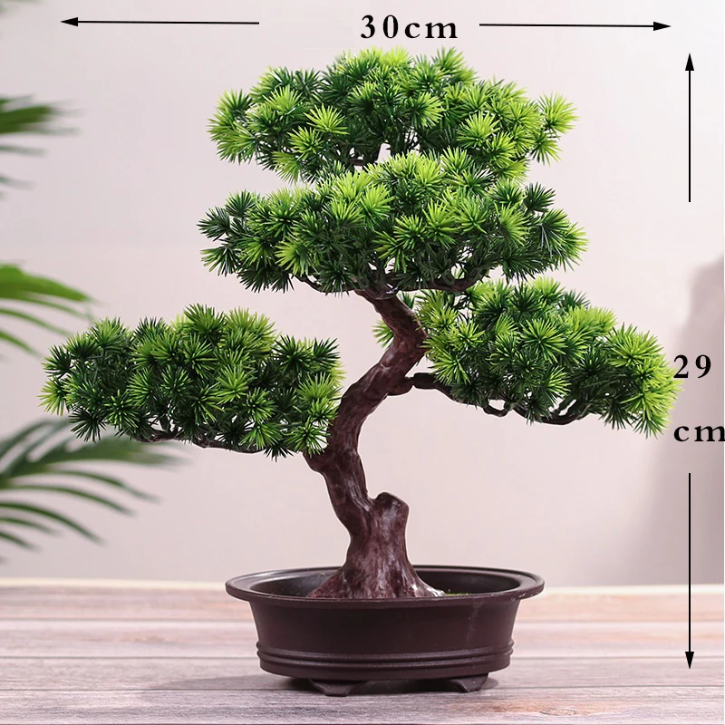 Style 3 Green Искусственный большой бонсай Добро пожаловать бонсай-сосна дерево в горшке, искусственное растение поддельные пластиковые бонсай украшения для офиса и дома - Цвет: Style 3 Green