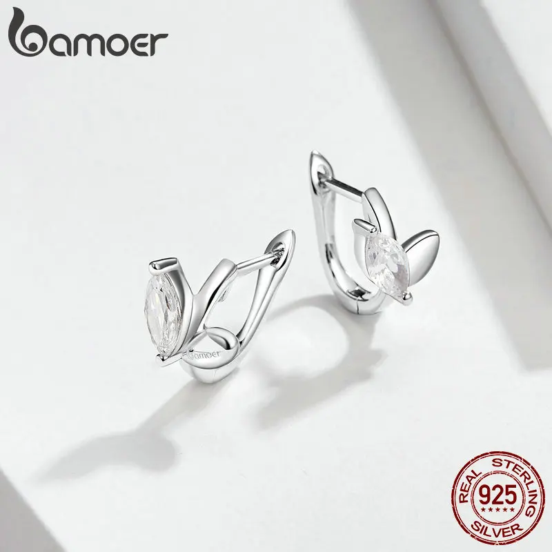 Серьги кольца женские из серебра 925 пробы с фианитами|Серьги-кольца| |