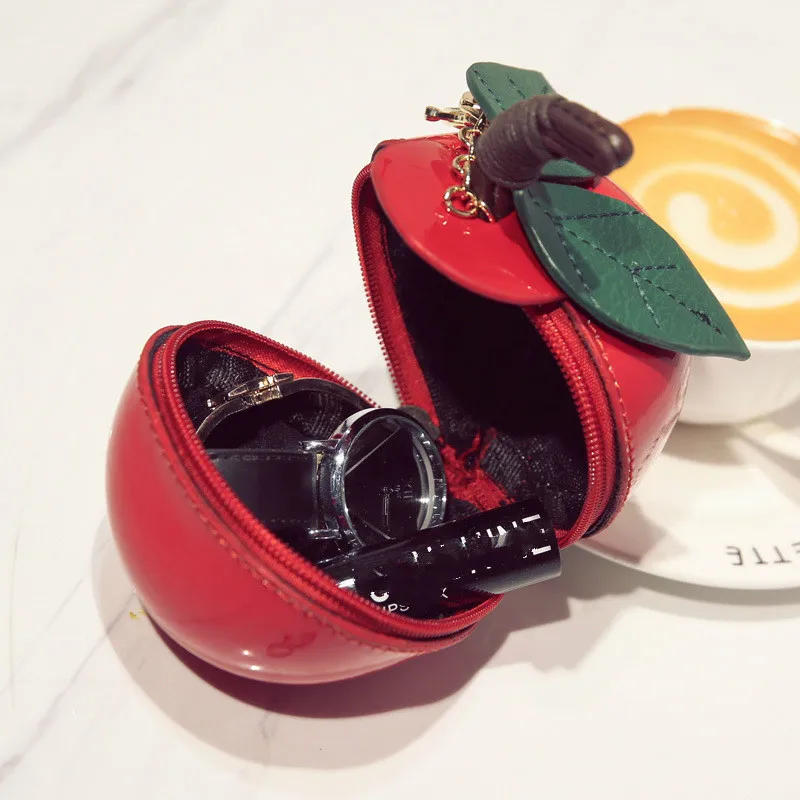 New Personality Green Apple Coin Purse Red Shape Key Chain Pendant Women Bag Purses | Багаж и сумки