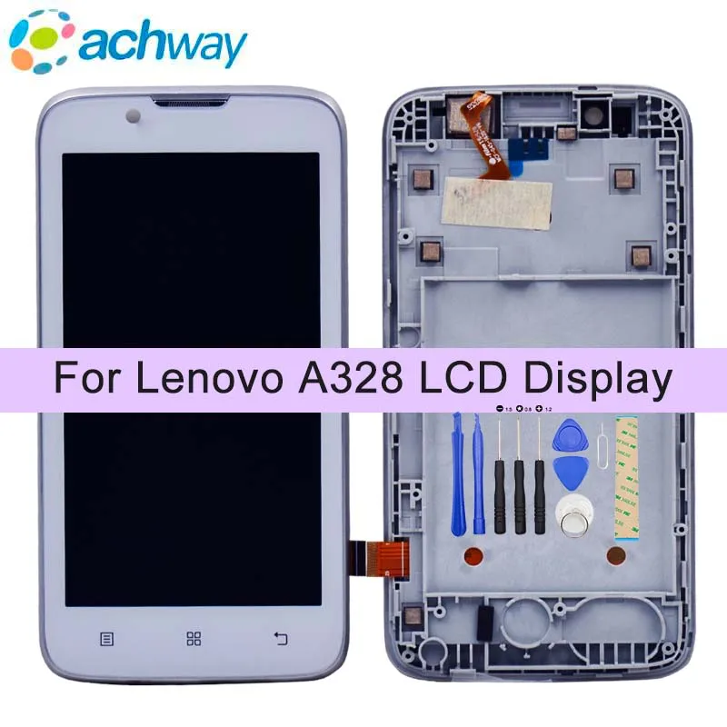 Белый 100% протестированный для Lenovo A328 ЖК-дисплей + сенсорная панель экран